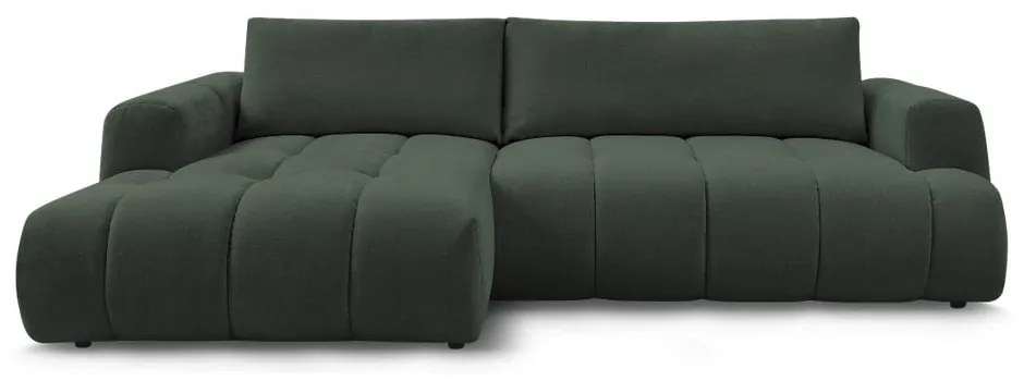 Зелен сгъваем/с място за съхранение ъглов диван (ляв ъгъл) Fuji – Bobochic Paris