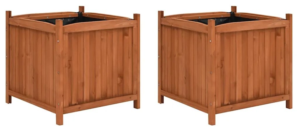 47250 vidaXL Повдигнати лехи, 2 бр, 50x50x50 см, чам