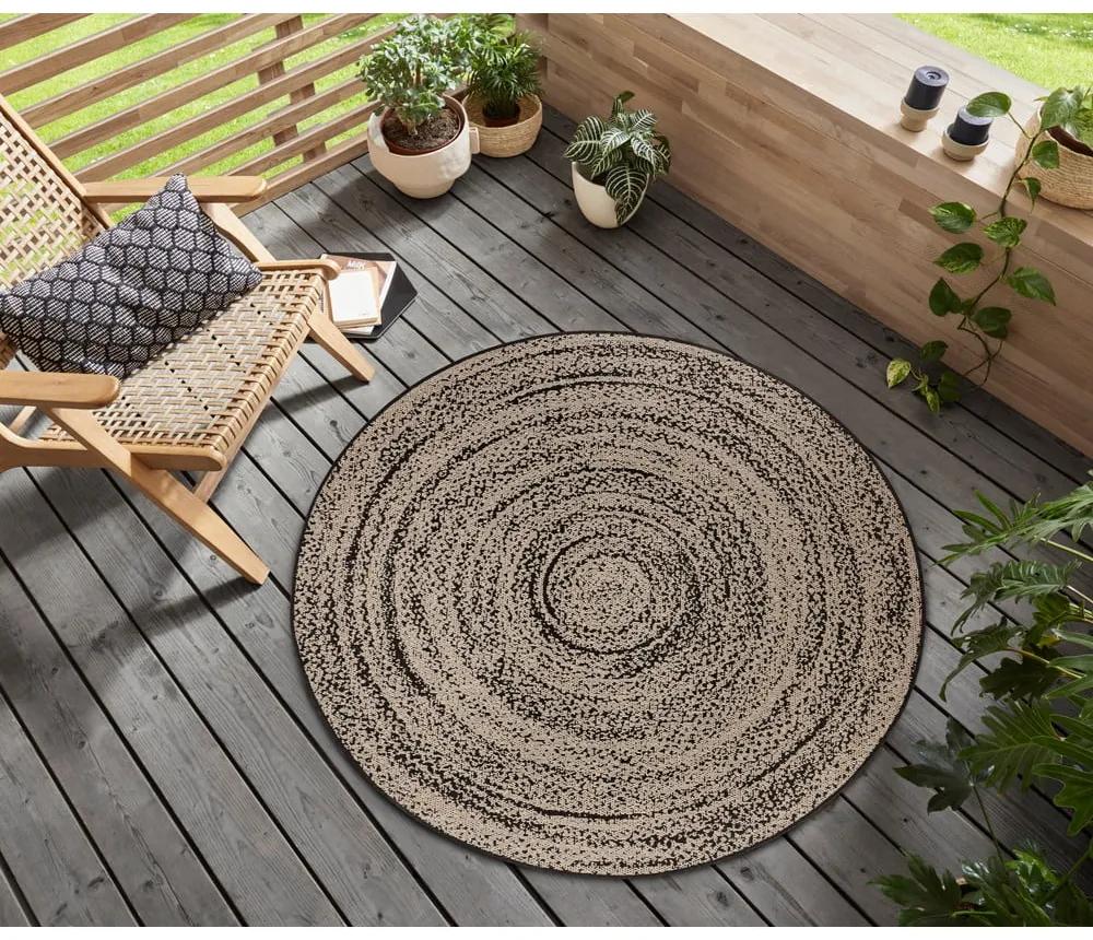 Бежов кръгъл килим ø 120 cm Swirl - Hanse Home