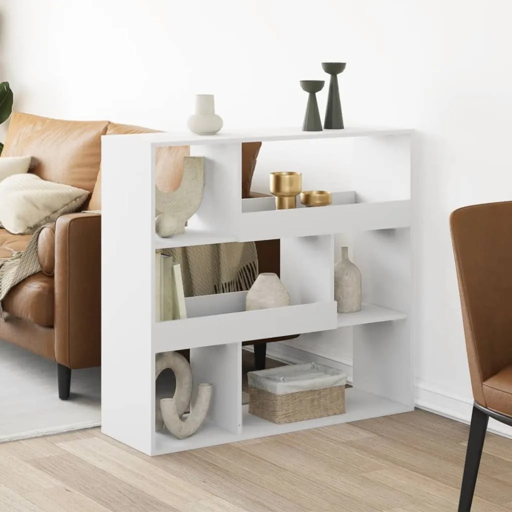 3309474 vidaXL Разделител за стая, бял, 100x33x94,5 см, инженерно дърво
