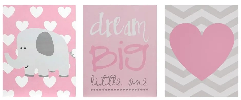 Детски картини в комплект от 3 броя 16x20 cm Dream Big - Premier Housewares