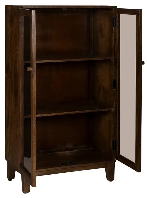 Кафява витрина от масивно манго 80x140x40 cm Ravi – Ixia