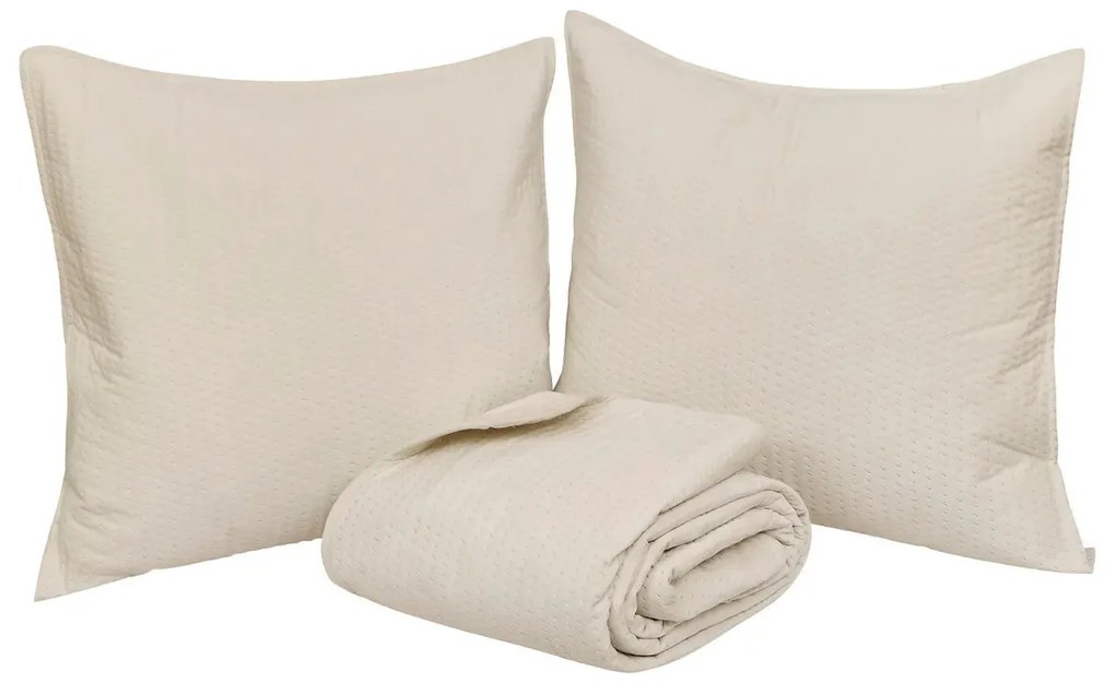 Комплект шалте с 2 бр. калъфка atmosphera Lilou, 240x260 cm - Слонова кост
