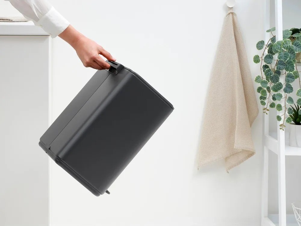 Тъмносиво стоманено кошче за боклук с педал 12 l Bo – Brabantia