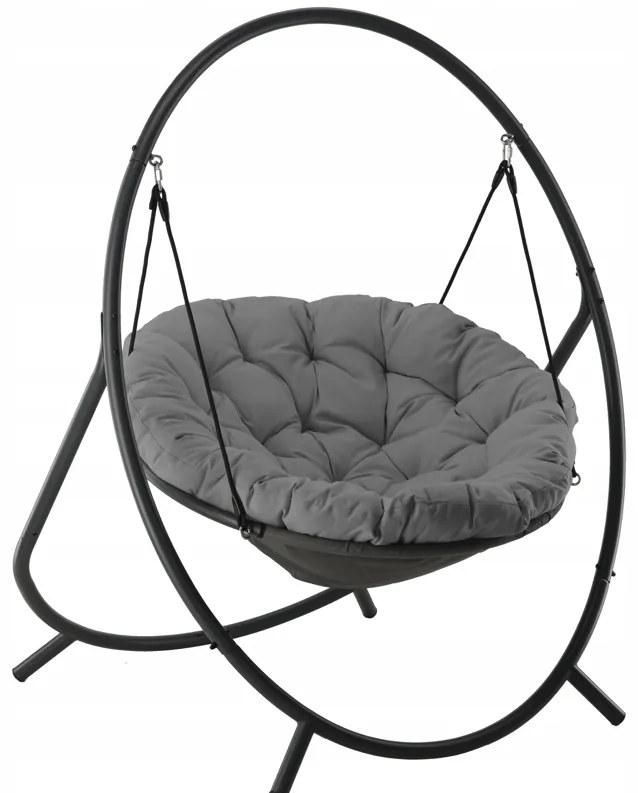 Луксозен висящ фотьойл PATIO с възглавница Сиви възглавници