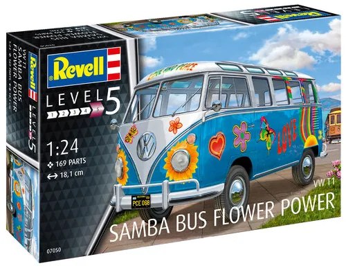 VW T1 Самба бус Flower Power - сглобяем модел