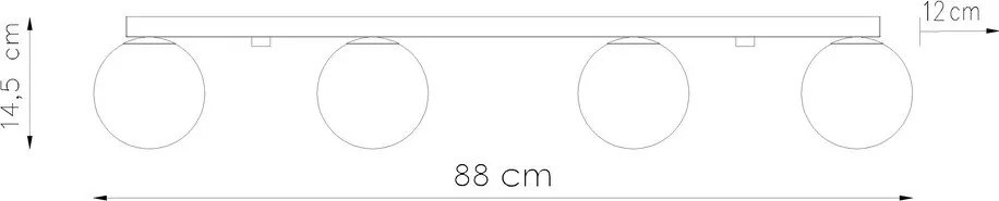 Черно осветително тяло за таван със стъклен абажур ø 12 cm Umerta – Sollux