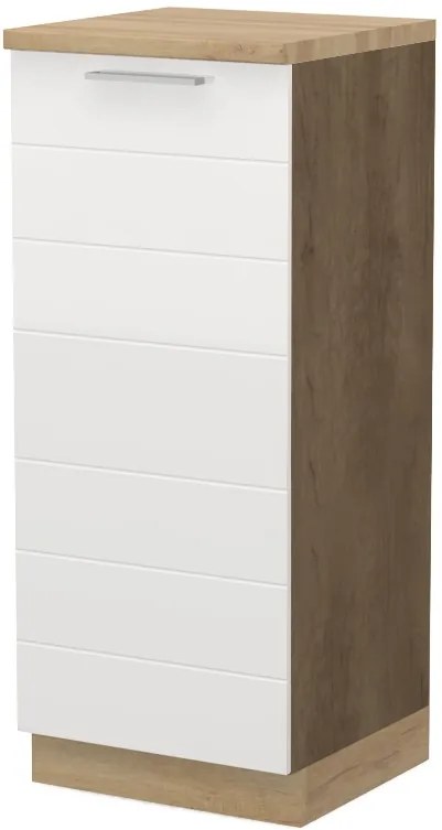 Висок подов шкаф Hudson K14-60-1KF-Walnut - White