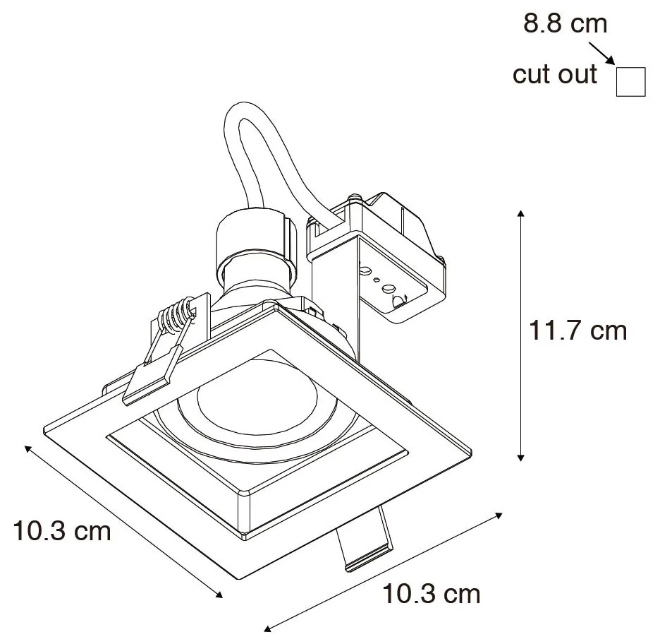 Комплект от 6 Модерен вграден прожектор бял регулируем - Carree