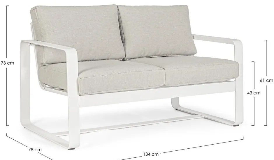 Бял алуминиев градински диван Merrigan – Bizzotto