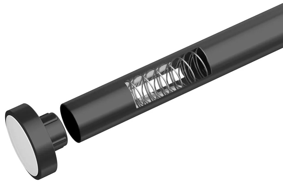 Черен телескопичен стълб за баня, дължина 70-115 см Luz - Wenko