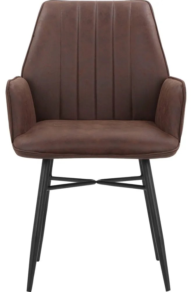 Кафяви тапицирани трапезни столове в комплект 2 бр. Anzo – Støraa