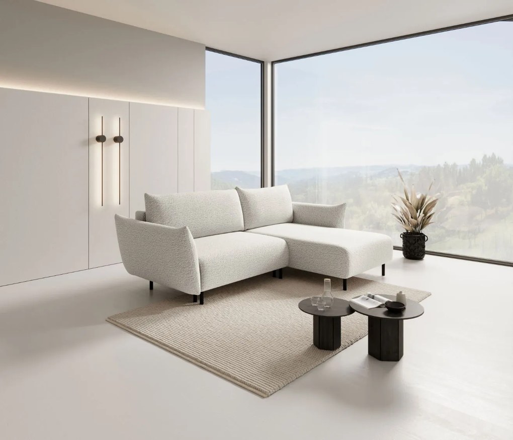 Ъглов диван Laurie-Бял