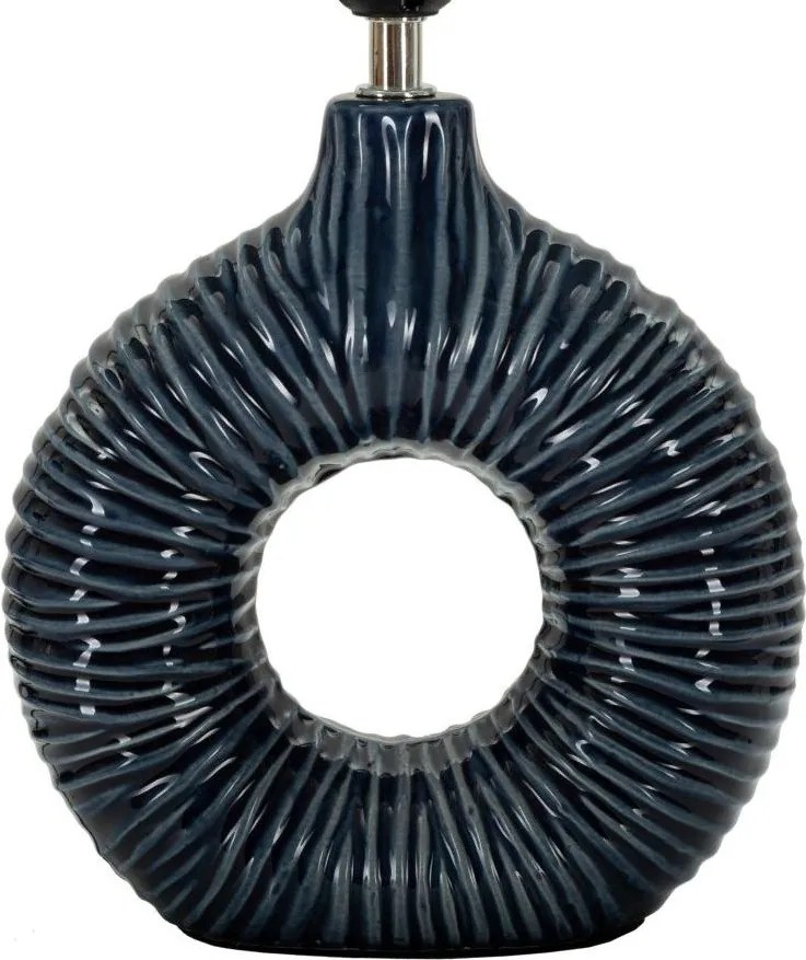 Синя керамична настолна лампа с текстилен абажур (височина 43 cm) Seta – Mauro Ferretti