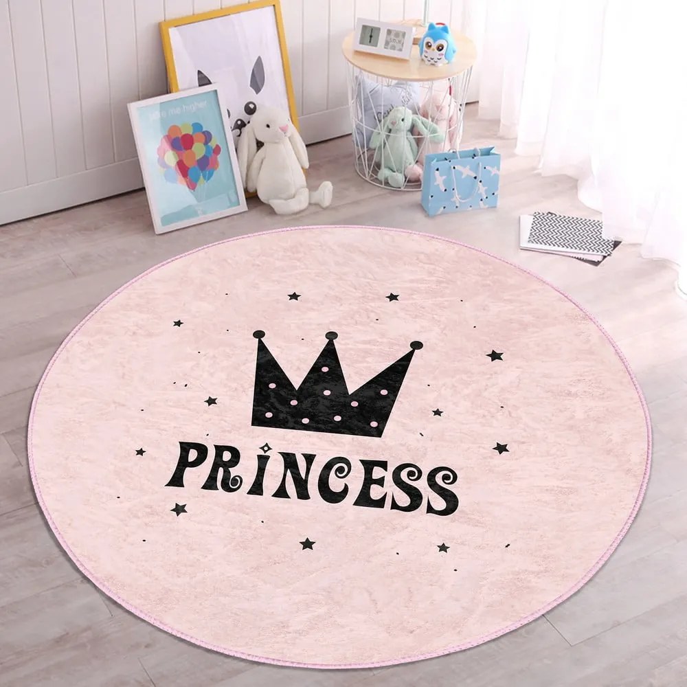 Розов детски килим ø 120 cm Comfort - Mila Home