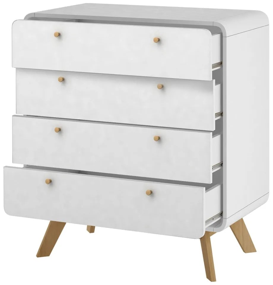 Бял висок скрин 80x88 cm Caitlin – Støraa