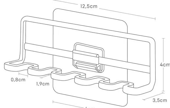 Бял самозалепващ метален държач за четки за зъби Film Hook – YAMAZAKI