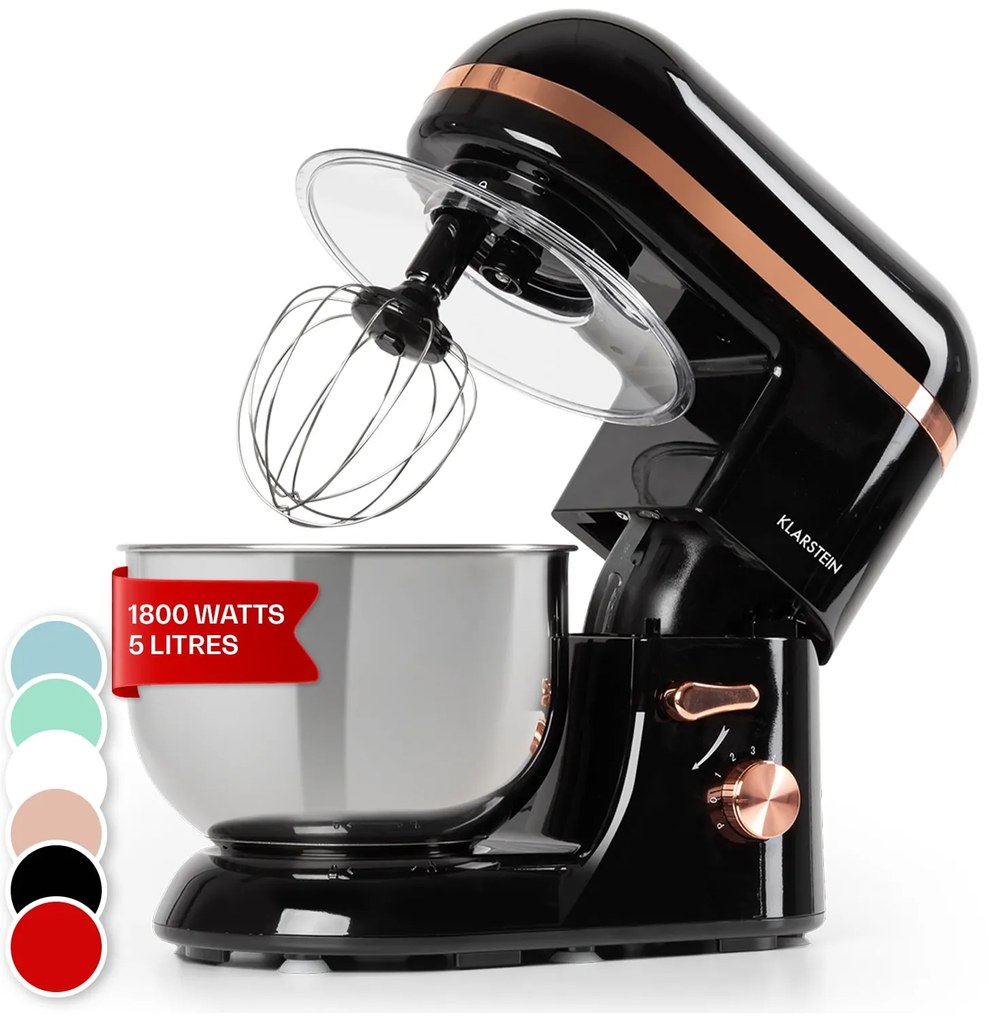 Klarstein Bella Elegance, кухненски робот, 1800 W, 1.7 к.с., 6 степени, 5 литра, черен