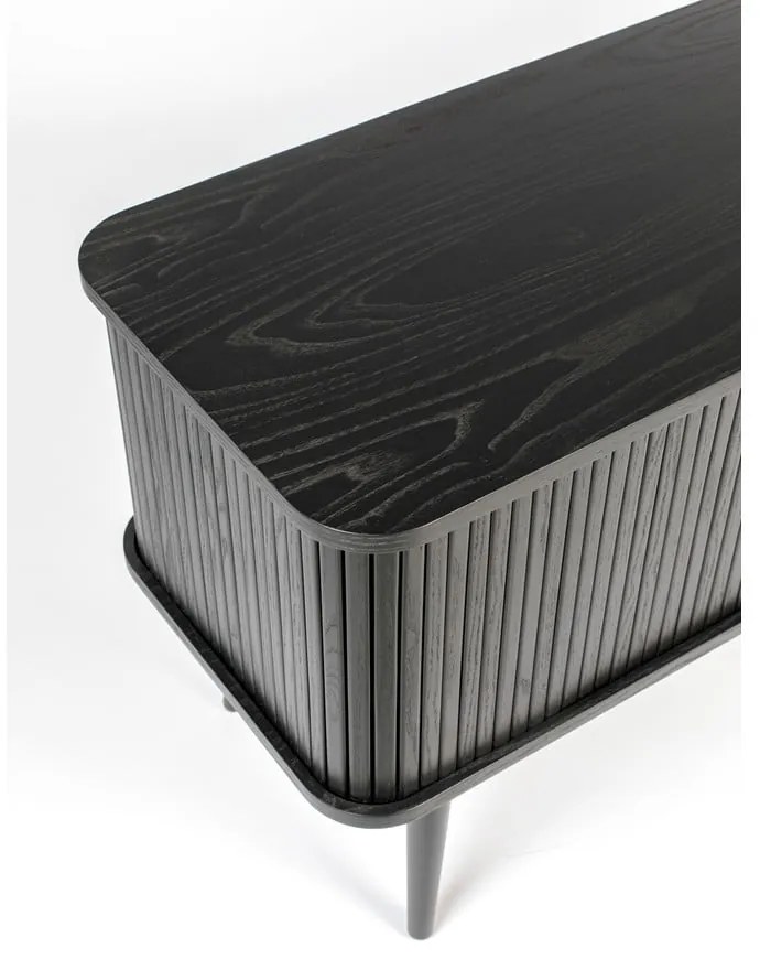 Черен скрин с чекмеджета и плъзгащи се врати Barbier - Zuiver