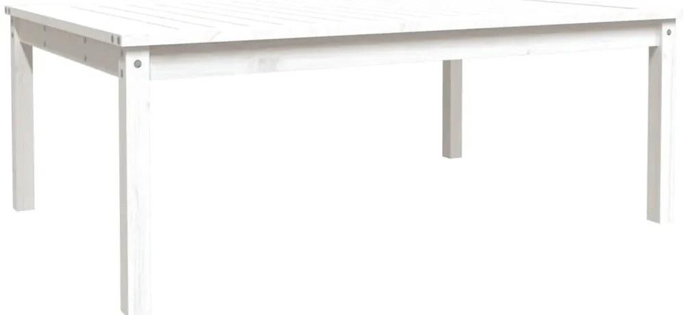 824128 vidaXL Градинска маса, бяла 121x82,5x45 см, борово дърво масив