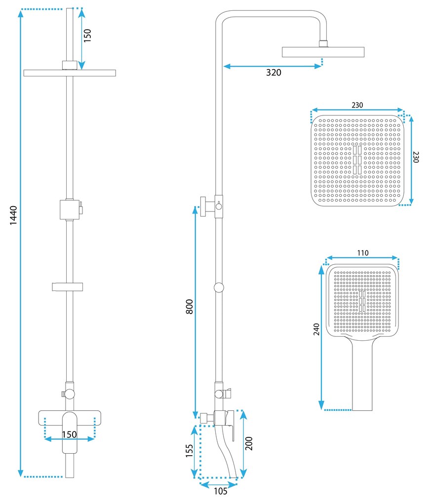 Комплект за душ MY2021-77C REA ARGUS CHROME