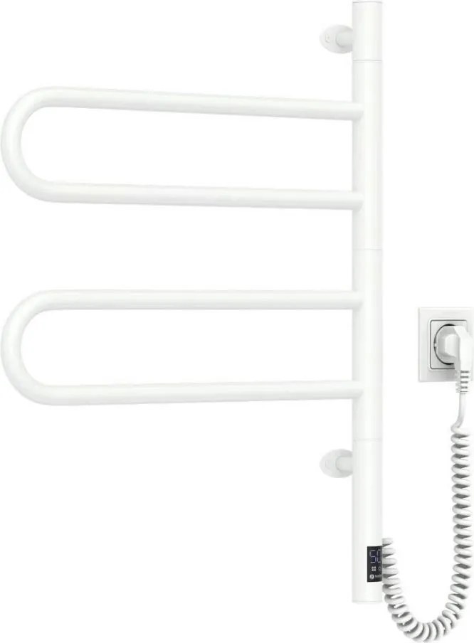 Електрически въртящ се сушилник за кърпи с термостат FOUETTE 60W 65X49 cm бял