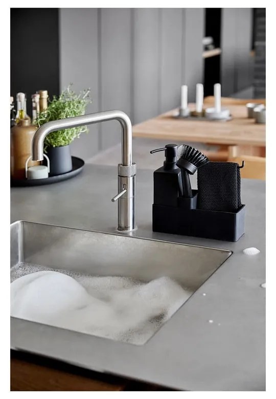 Черна пластмасова/силиконова стойка за перилни препарати Singles – Zone