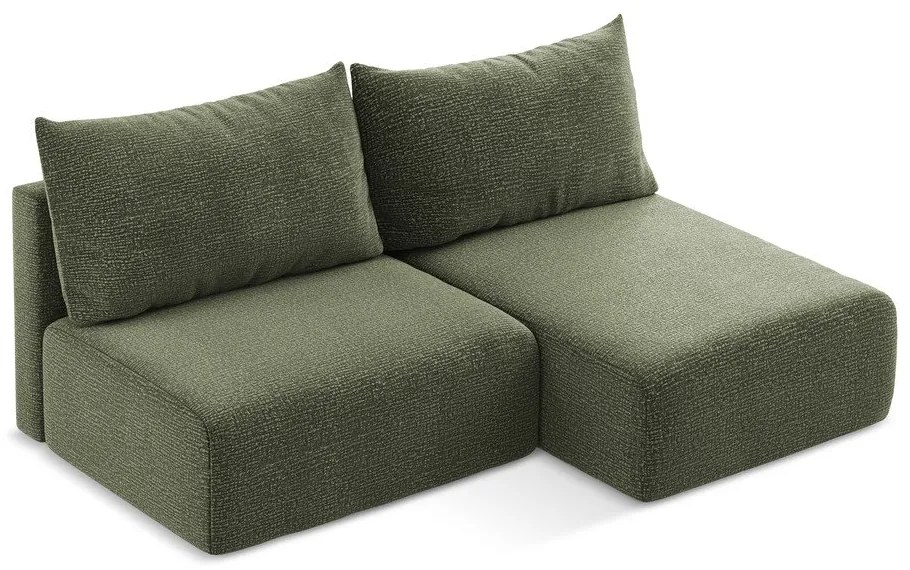 Зелен разтегателен ъглов диван с място за съхранение (десен ъгъл) Kalena – Makamii
