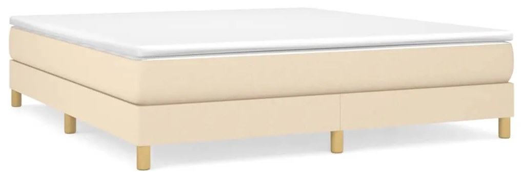 3120635 vidaXL Рамка за легло с пружини, кремава, 180x200 см, плат