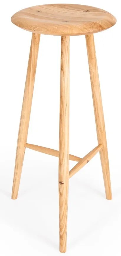 Бар стол от масивен дъб в естествен цвят (височина на седалката 75 cm) Blanc – Gazzda