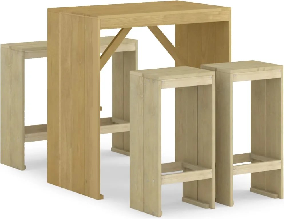 3096634 vidaXL Градински бар комплект от 5 части, импрегниран бор