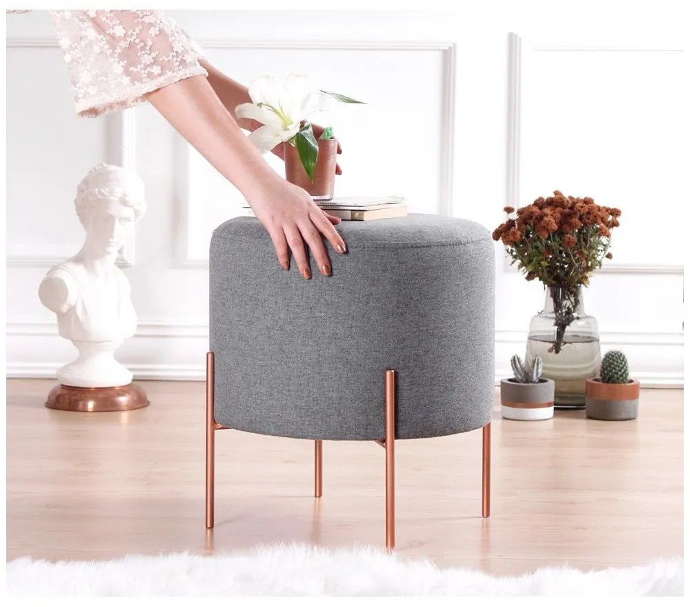 Сива табуретка Copper – Artie