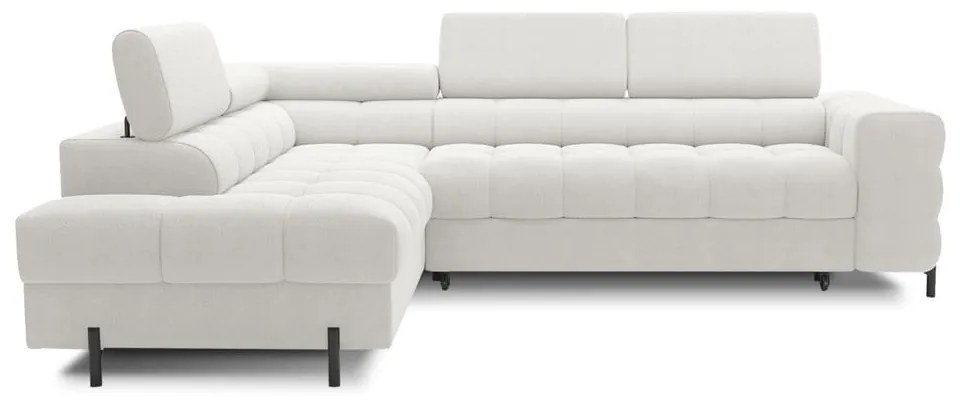 Кремав разтегателен ъглов диван с място за съхранение от букле (ляв ъгъл L форма) Ferucce – ELTAP