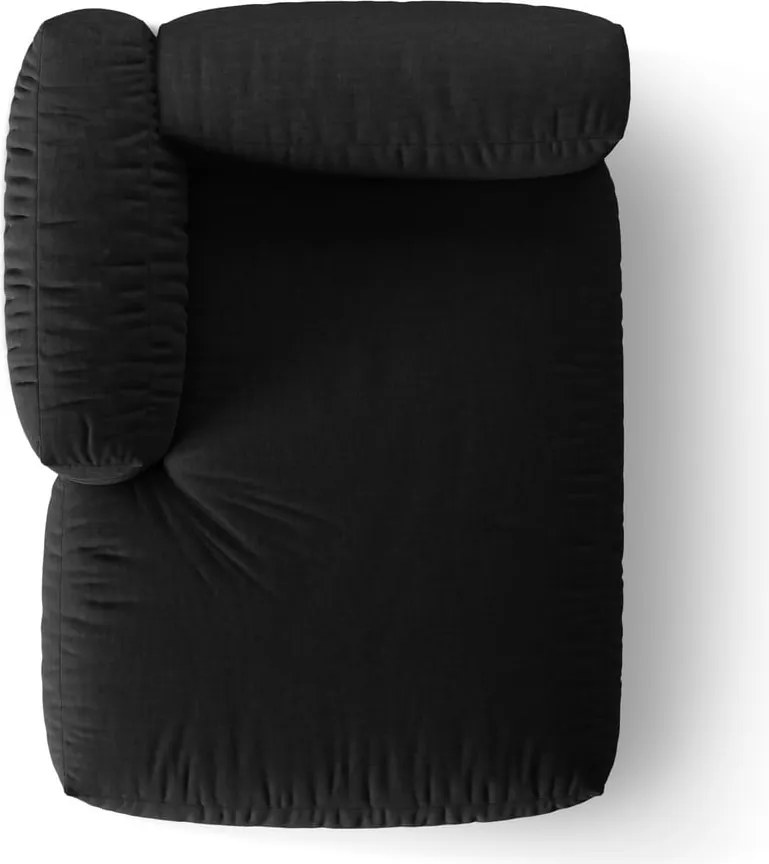 Черен модул за диван (ляв ъгъл) Martina – Micadoni Home