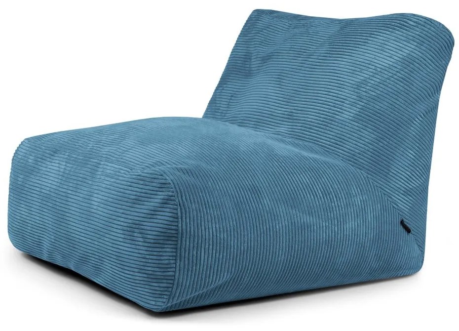 Син пуф от рипсено кадифе Tube 100 – SLOWDOWN