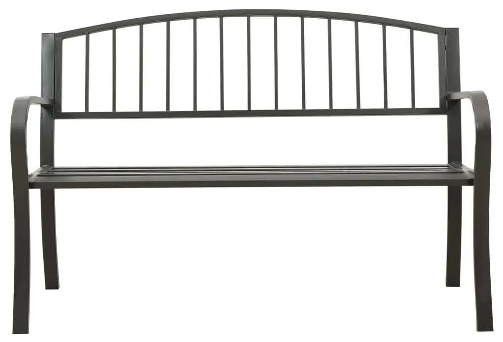 319581 vidaXL Градинска пейка, сива, 120 см, стомана