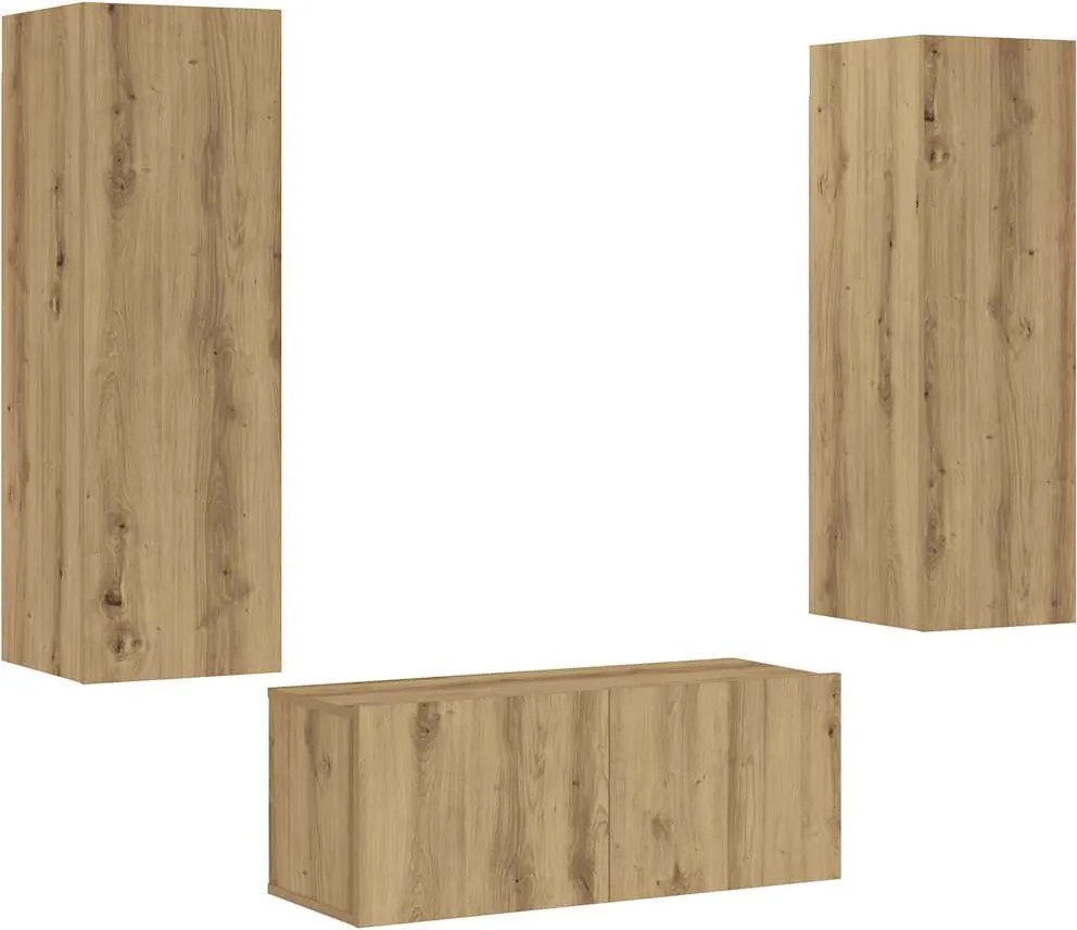 3328964 vidaXL Комплект от 3 части за монтиране на телевизор на стената