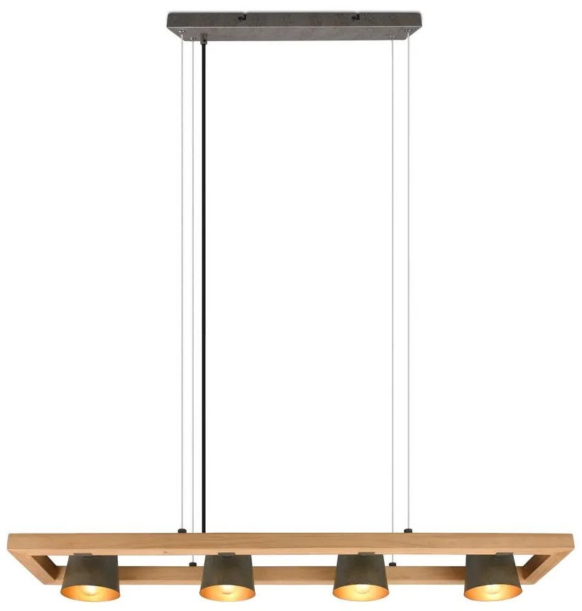 Сиво-естествено висящо осветително тяло Bell – Trio