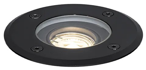 Модерен външен наземно прожектор черен 35 мм регулируем IP65 - Delux