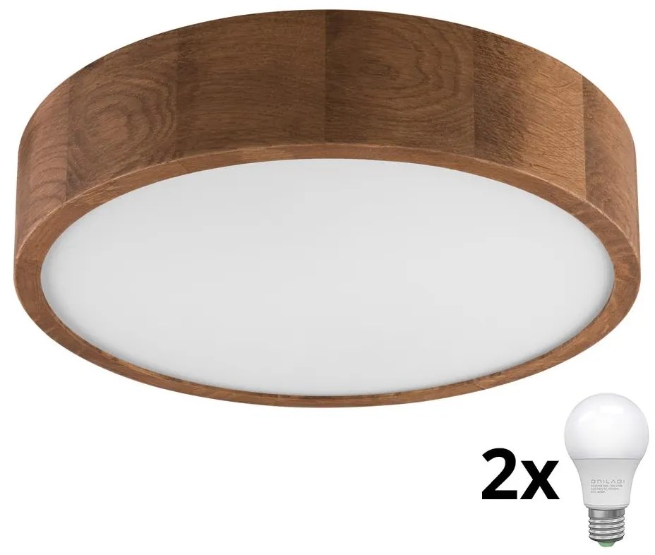Brilagi - LED Плафониера CARVALHO 2xE27/60W/230V дъб череша Ø 37 см