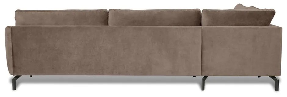 Ъглов диван от кадифе в кафяво-бежово (ляв ъгъл) Magic - Scandic