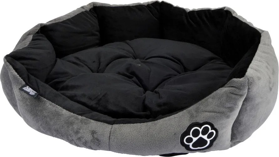 Сиво велурено легло за домашни любимци за куче ø 50 cm Flakes – Love Story