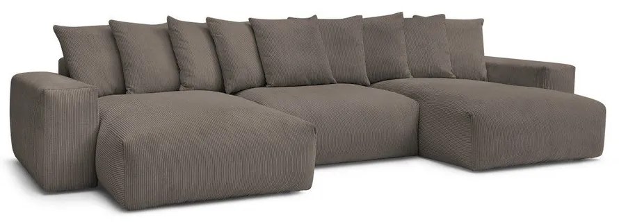 Сиво-кафяв ъглов диван от рипсено кадифе Voltaire – Bobochic Paris