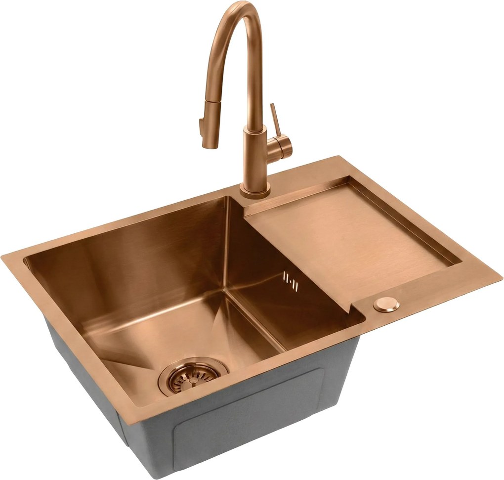 Стоманена мивка Paul BRUSH COPPER