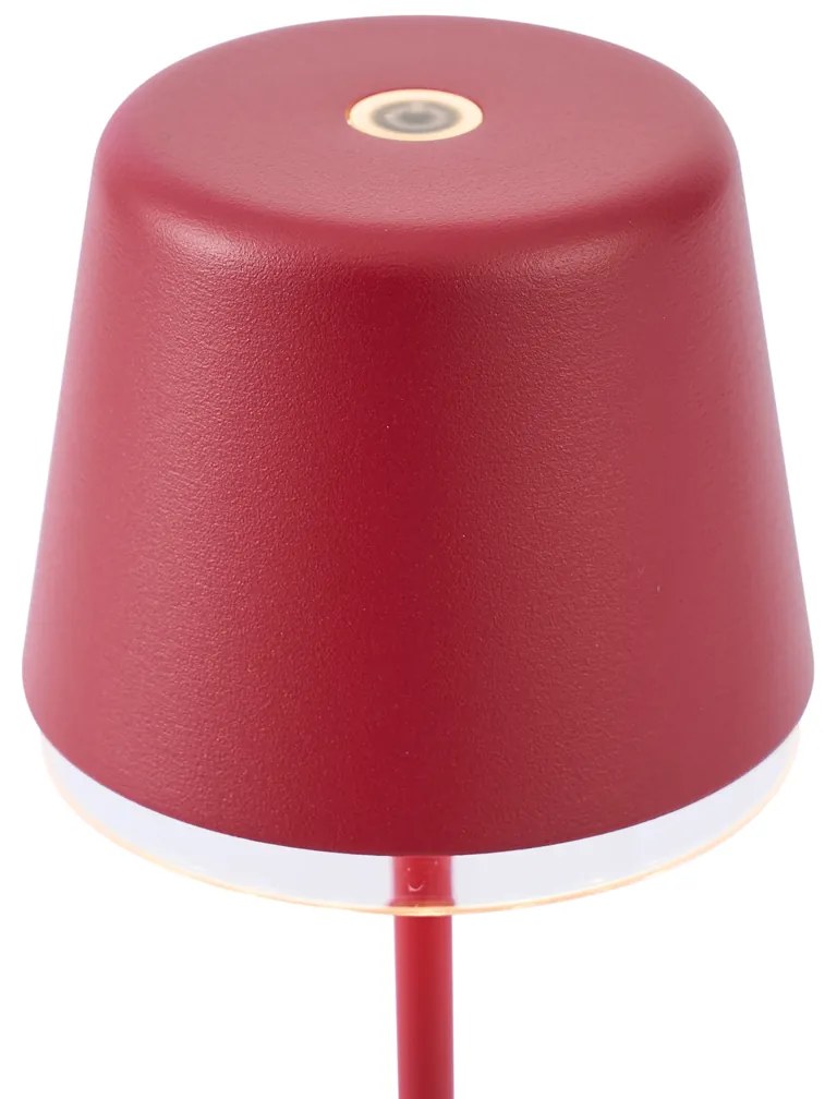 Настолна лампа червена с LED IP65 акумулаторна със станция за зареждане - Treble
