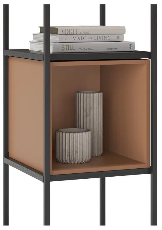 Библиотека в черен и тухлен цвят 36x179 cm Anya – Marckeric