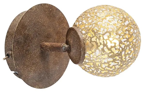 Стенна лампа ръждиво кафява регулируема с ключ - Kreta