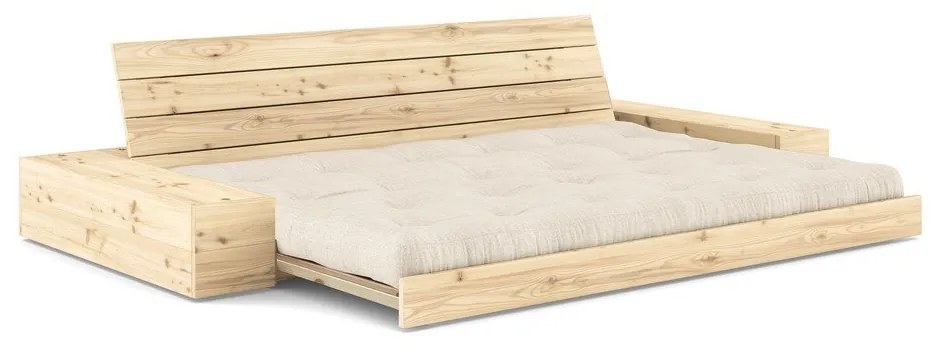 Сив/бежов ленен разтегателен диван 244 cm Base – Karup Design