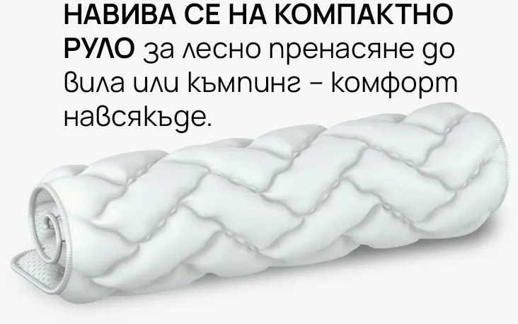 Топ матрак isleep, VitalCare6 см - РАЗОПАКОВАН, 160x200x6, Мек, Eластична пяна, Мемори пяна