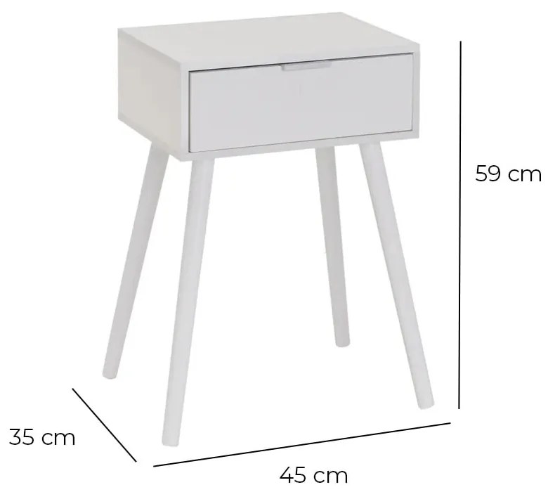 Бяло нощно шкафче – Casa Selección